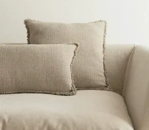 Heavenly Handloom Beige Throw Pillows