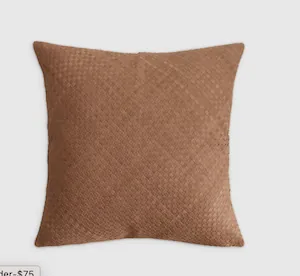 Woven Leather Pillow Cover