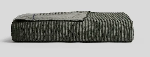 Organic Two Tone Rib Knit Throw