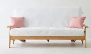 Scandia Outdoor Futon Frame Cherry with Natural Teak Oil Finish