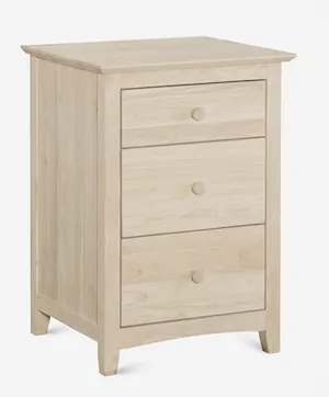 Dakota Natural Wood 3-Drawer Nightstand