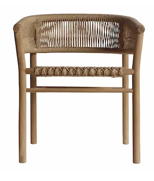 Outdoor Woven Teak Dining Chair