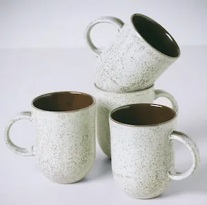Minted Sage Organic Ceramic Coffee & Tea Mugs (11 oz, Set of 4)