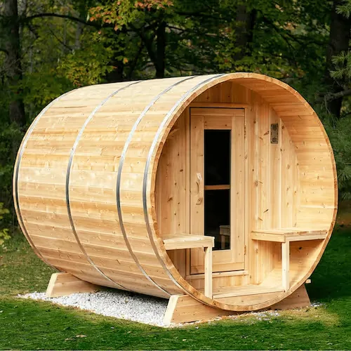 White Cedar Barrel Outdoor Sauna